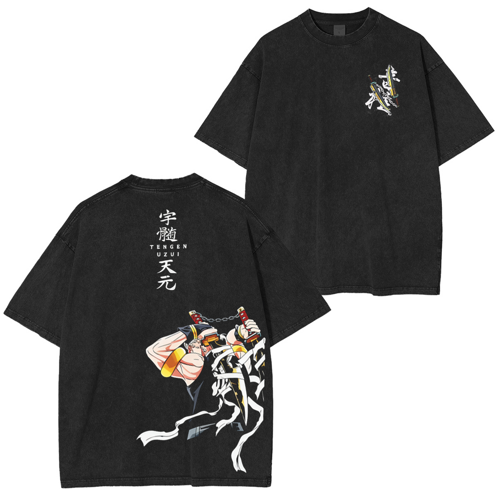 Camiseta "Demon Slayer" con efecto desgastado