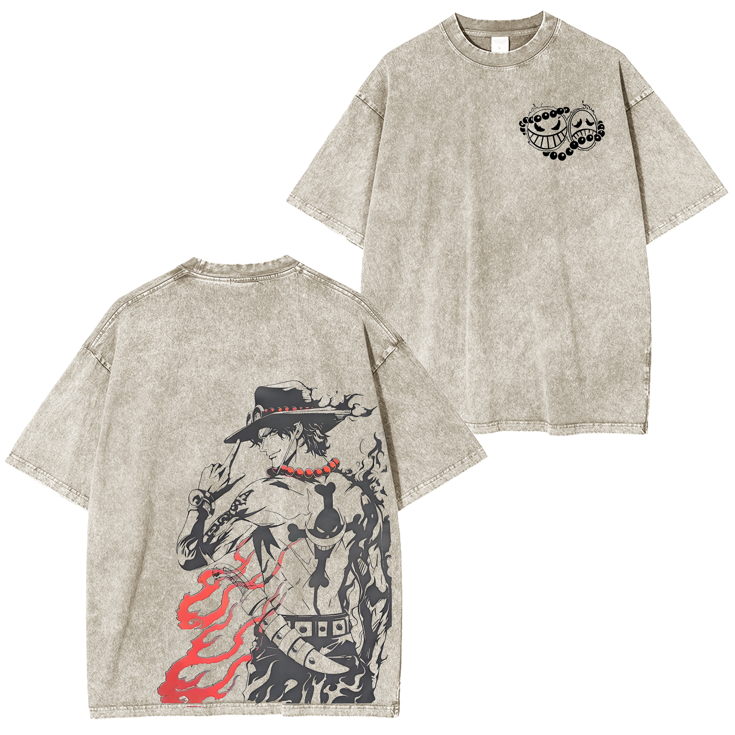 Portgas D. Ace One Piece Anime Unisex Washed T-Shirt