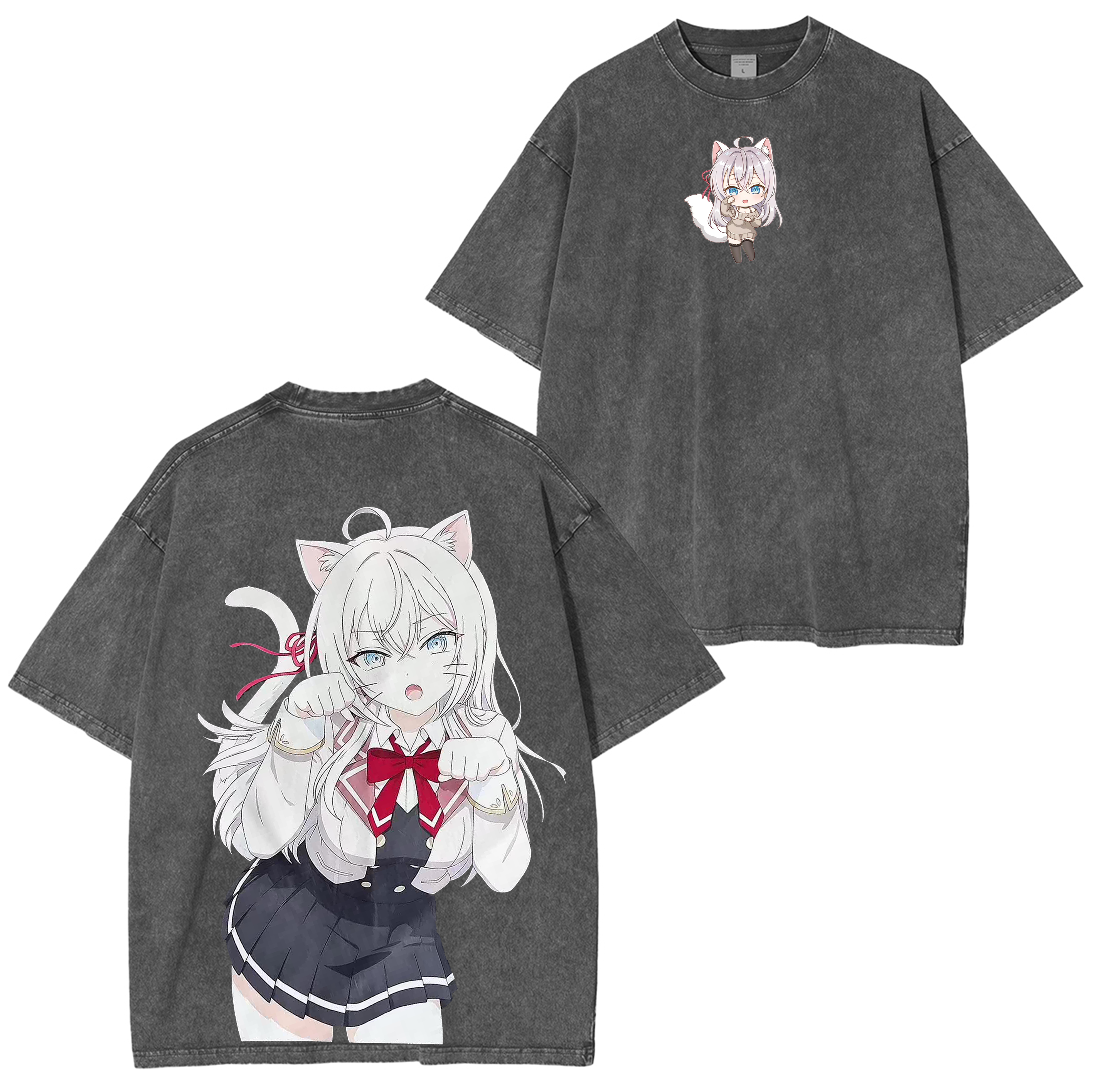T-shirt/Sweat-shirt/Pull à capuche délavé Alya Anime