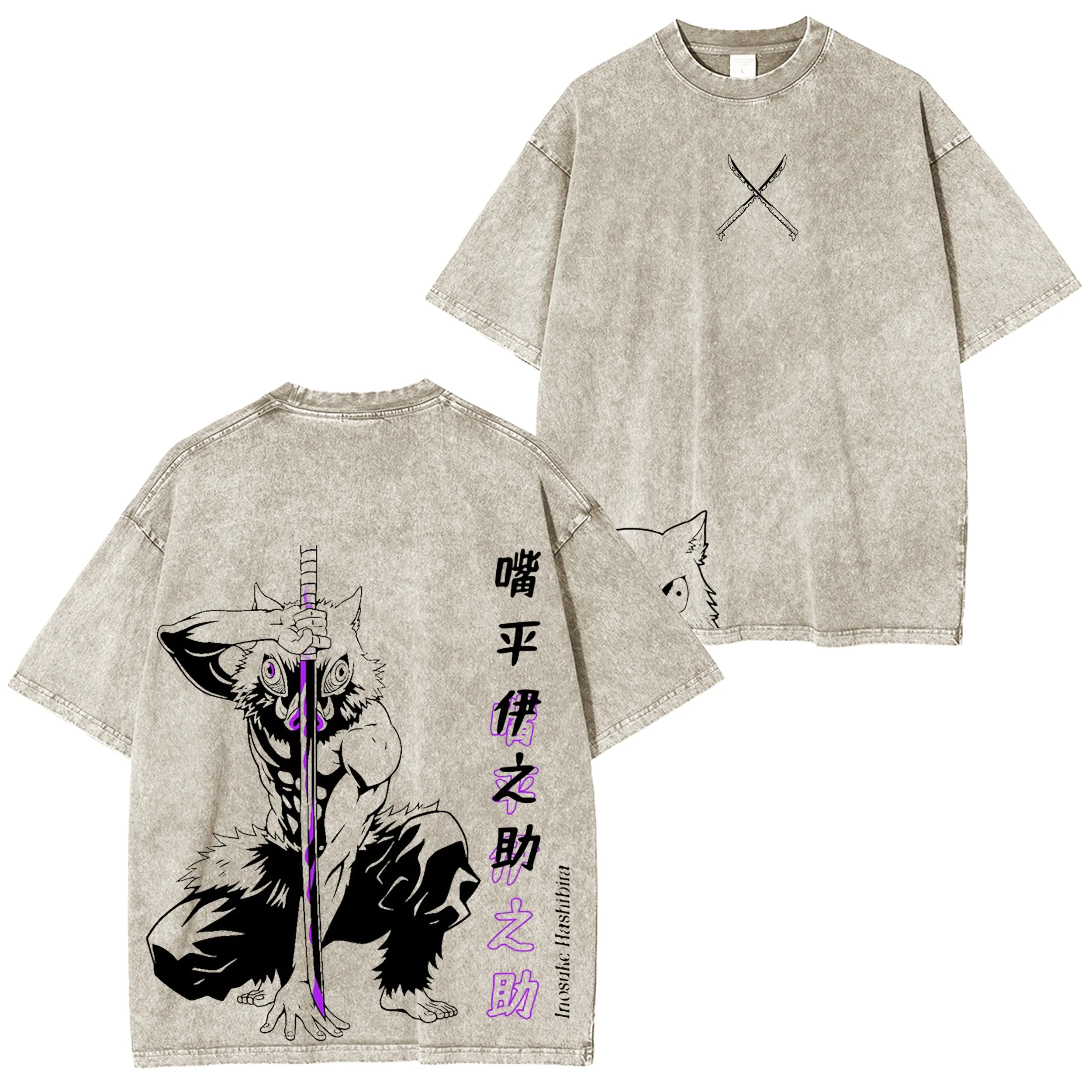Camiseta extragrande vintage de edición limitada de Inosuke de Demon Slayer