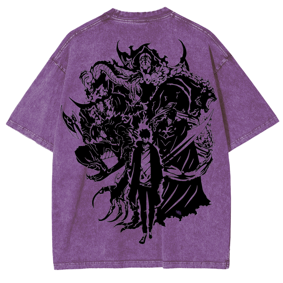 T-shirt en coton délavé animé Solo Leveling de Sung Jin Woo, édition limitée rétro