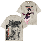 T-shirt unisexe délavé Chainsaw Man Anime