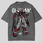 Gundam Astray Red Frame MBF P02 Streetwear Active Vintage Washed Unisex T-Shirt