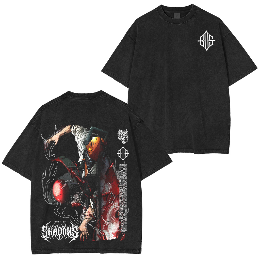 T-shirt unisexe Chainsaw Man « Denji » délavé vintage