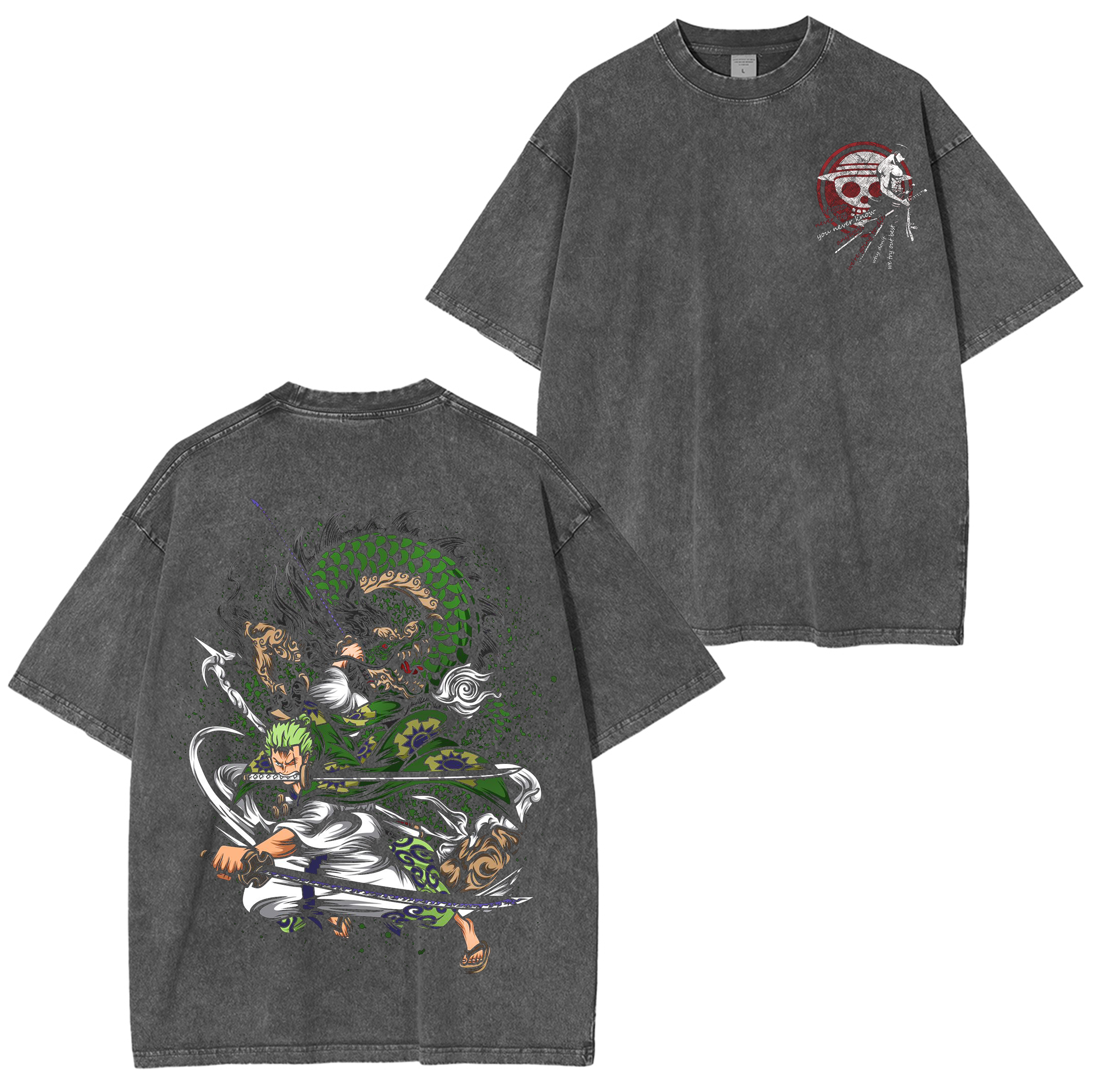 Zoro,One Piece Vintage Anime Washed T-shirt/Crewneck/Hoodie