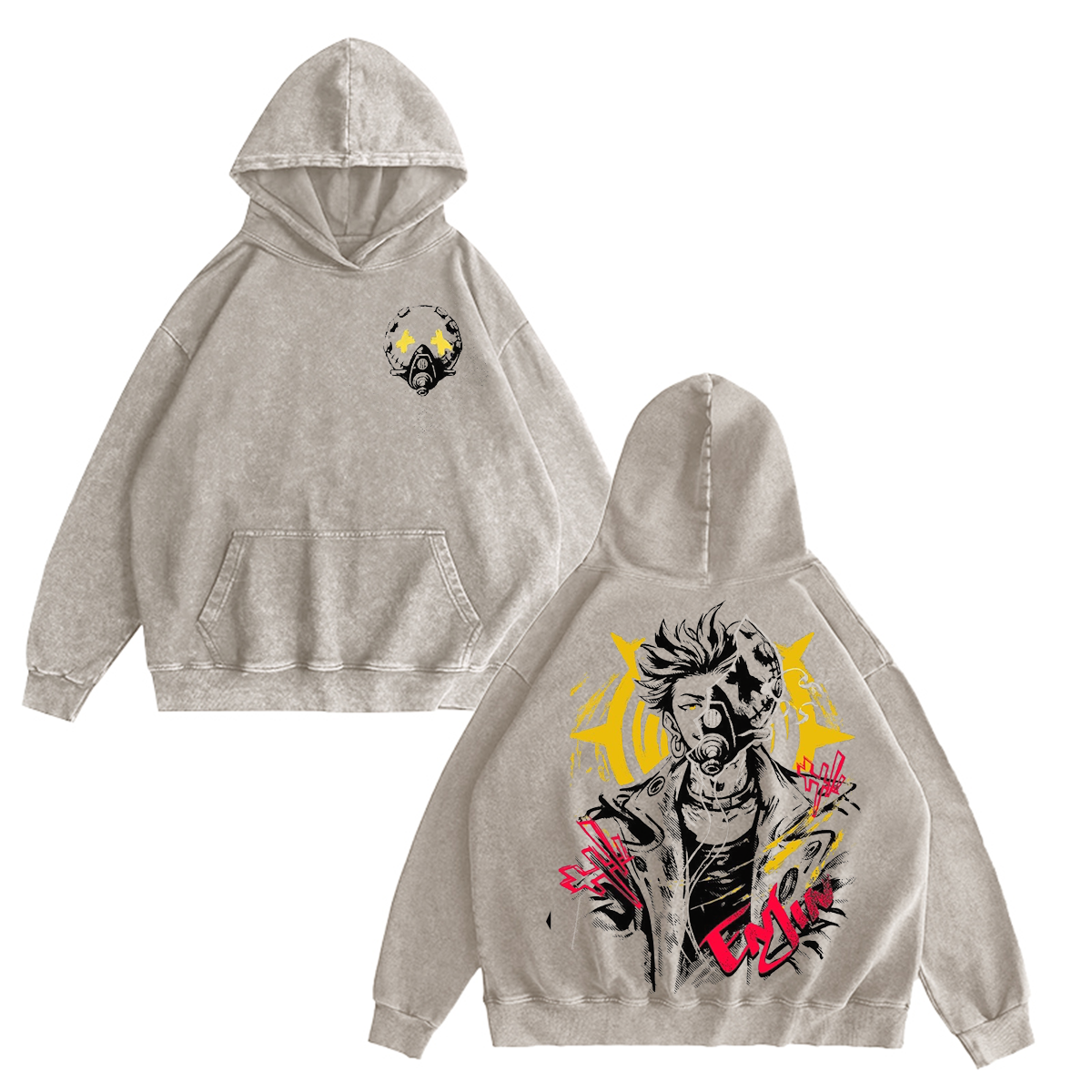 Camiseta/Sudadera de cuello redondo/Sudadera con capucha Gachiakuta de lavado vintage