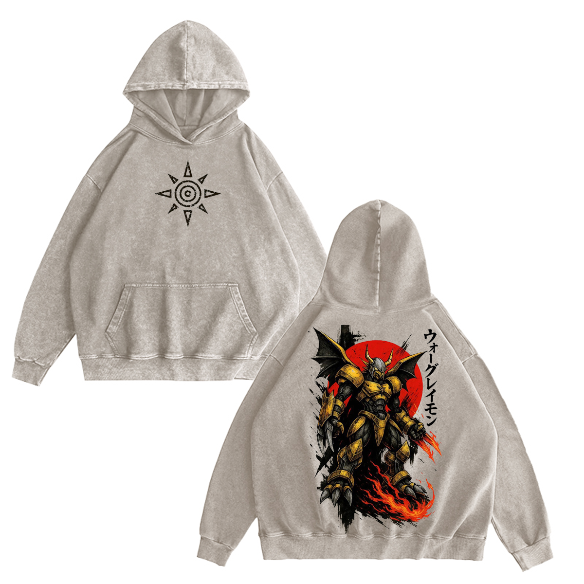 Camiseta/Sudadera/Sudadera con capucha vintage de Digimon WarGreymon