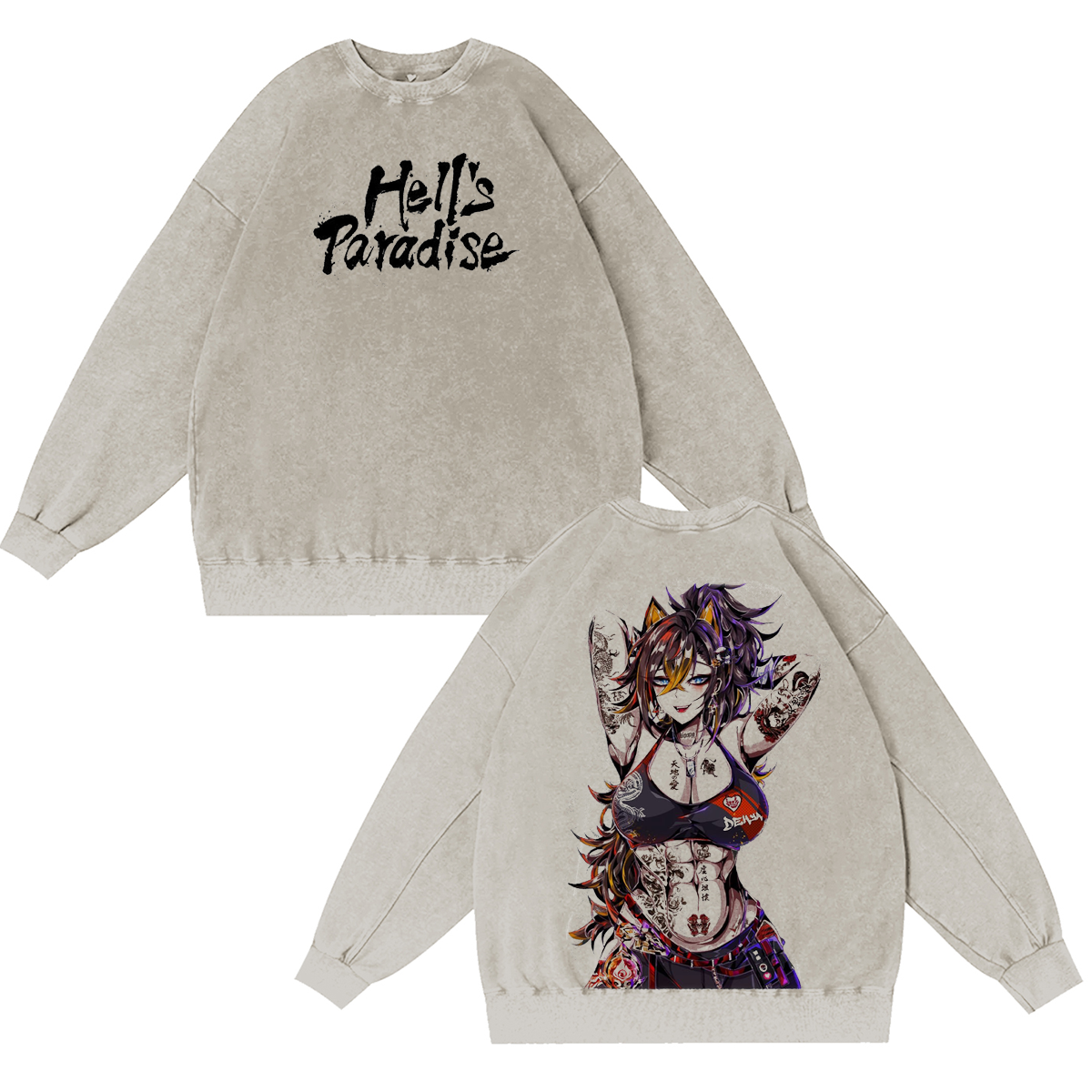 Camiseta/Sudadera/Sudadera con Capucha Vintage Lavada de Genshin
