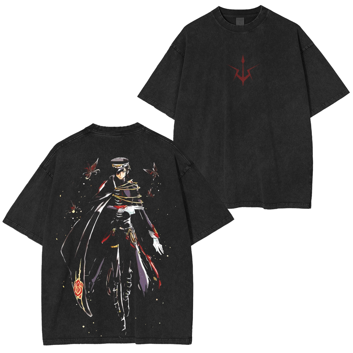 T-shirt/Sweat-shirt/Sweat à capuche délavé(e) Code Geass style vintage