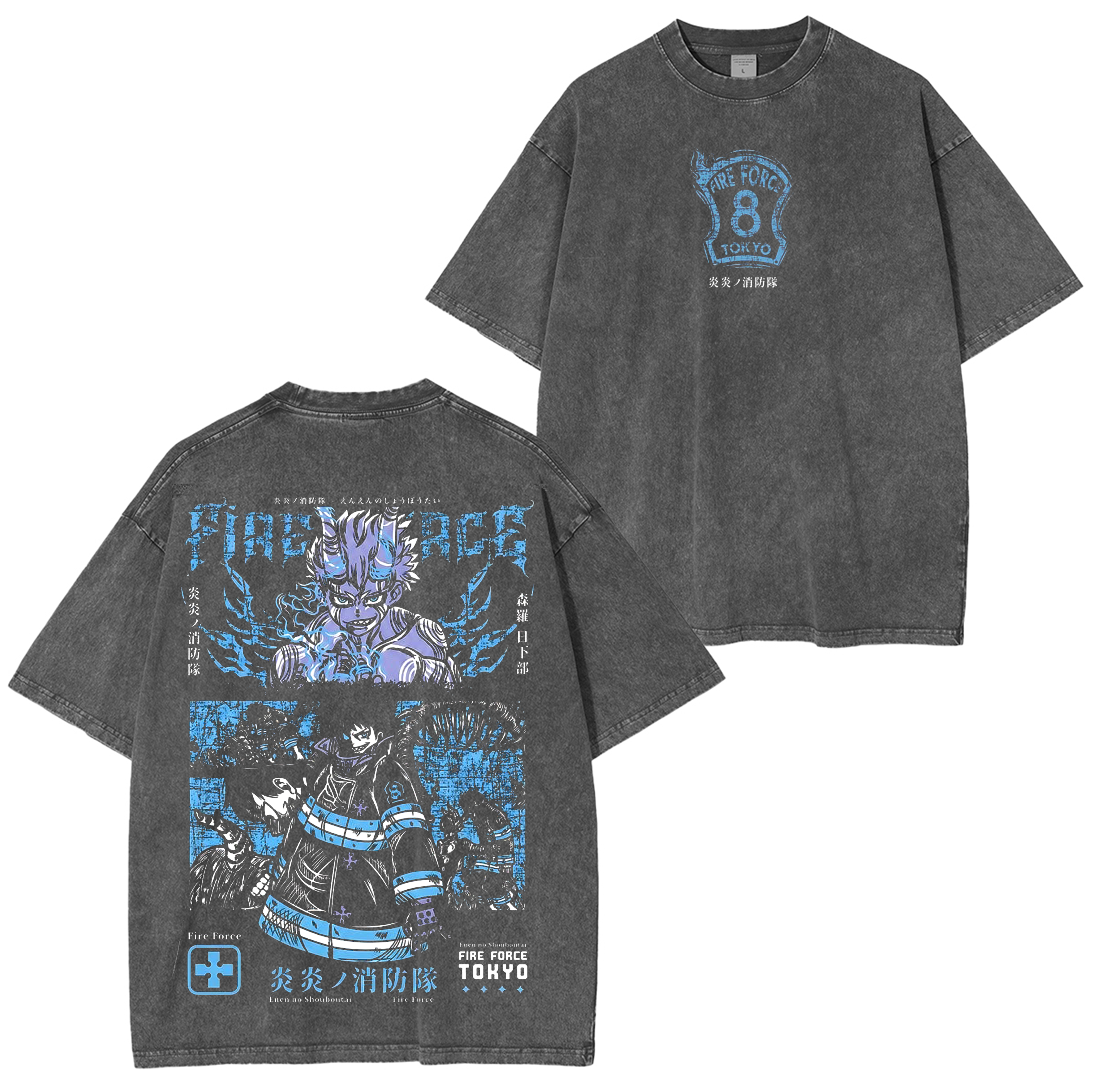 Shinra Kusakabe - Fire Force Camiseta/Sudadera con cuello redondo/Sudadera con capucha desgastada del anime