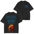 Camiseta/Sudadera/Sudadera con Capucha Vintage Lavada con un León Feroz