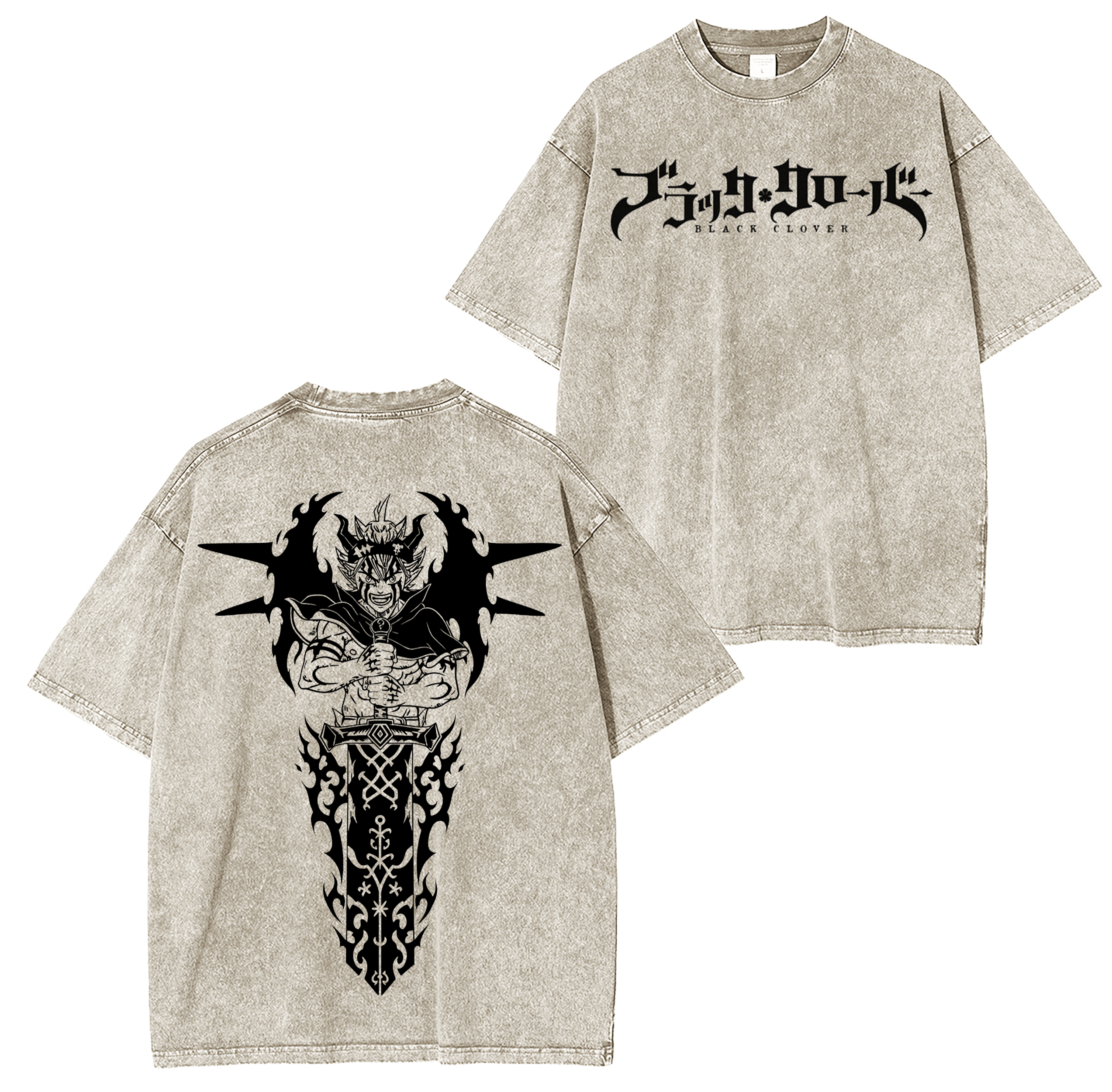 T-shirt/Sweat-shirt/Pull à capuche délavé Black Clover
