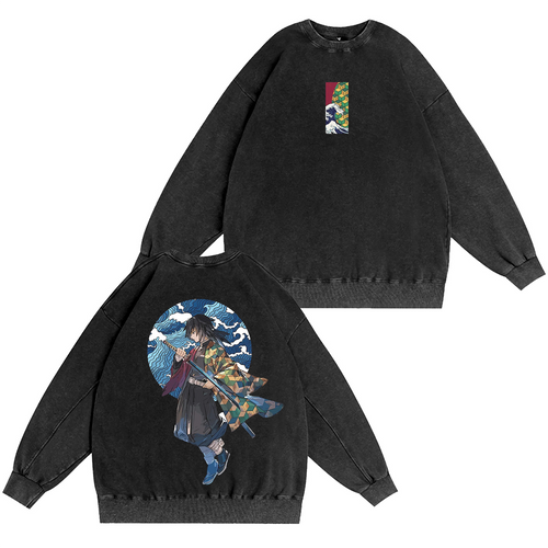 Giyu Tomioka - Water Hashira Vintage Washed T-shirt/Crewneck/Hoodie