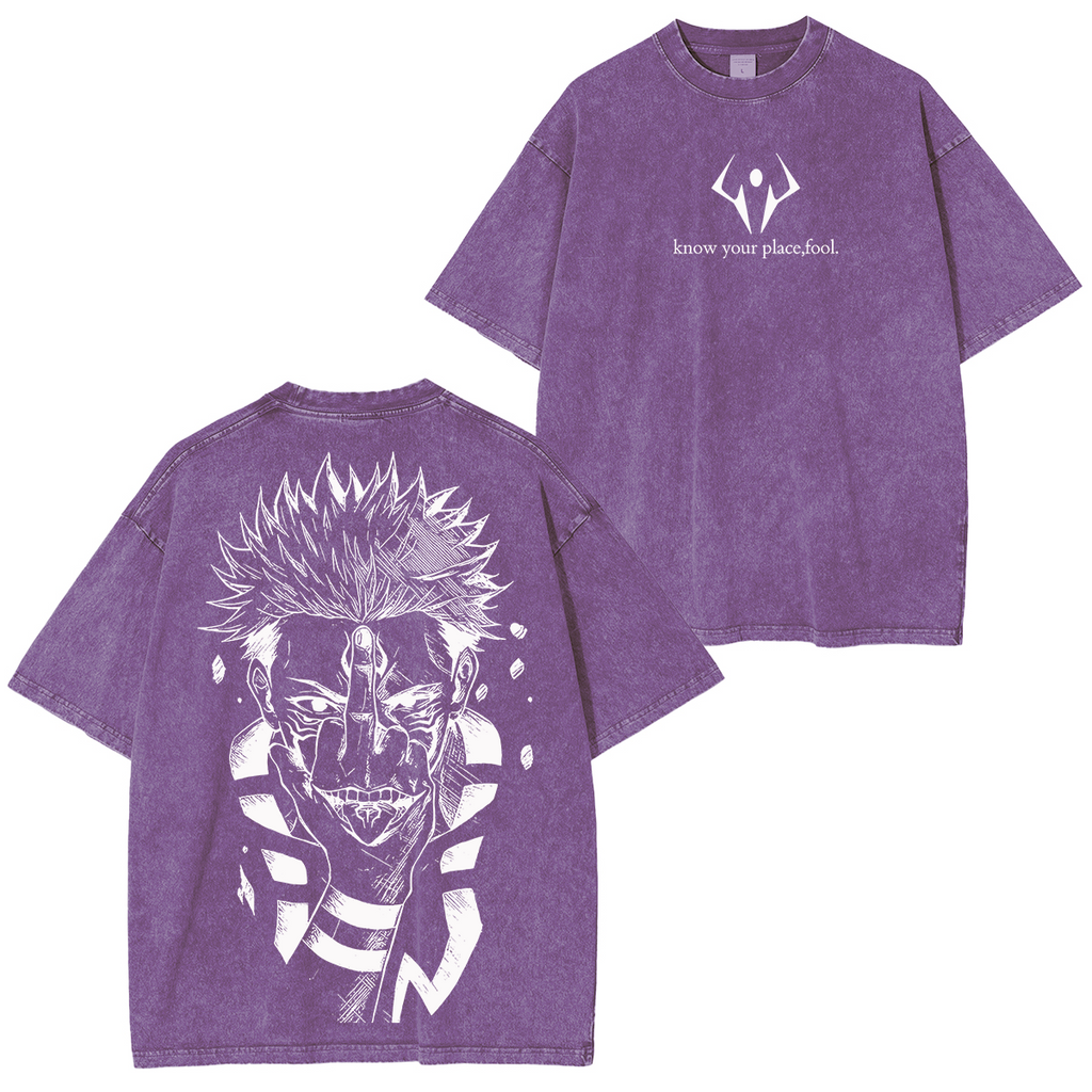Jujutsu Kaisen: Camiseta/Sudadera/Sudadera con capucha Ryomen Sukuna estilo vintage desgastado
