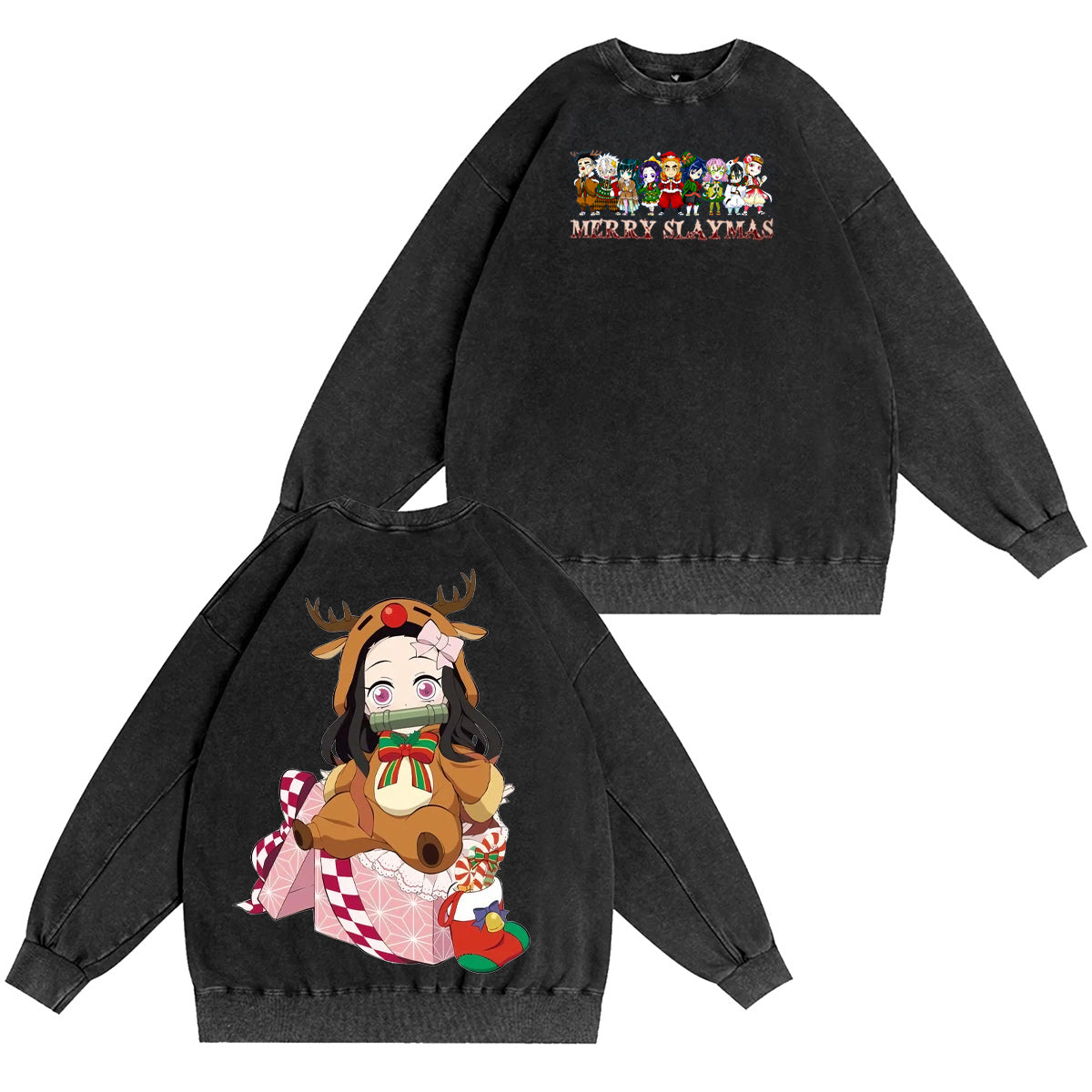 Demon Slayer Christmas Vintage Washed T-shirt/Crewneck/Hoodie