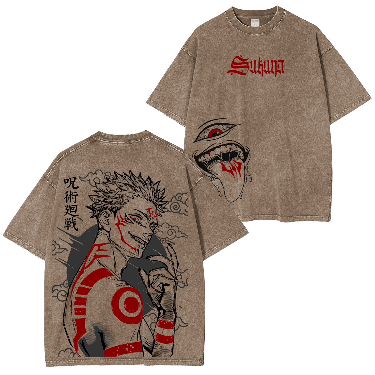 Camiseta/Sudadera/Sudadera con capucha Lavado Jujutsu Kaisen Sukuna