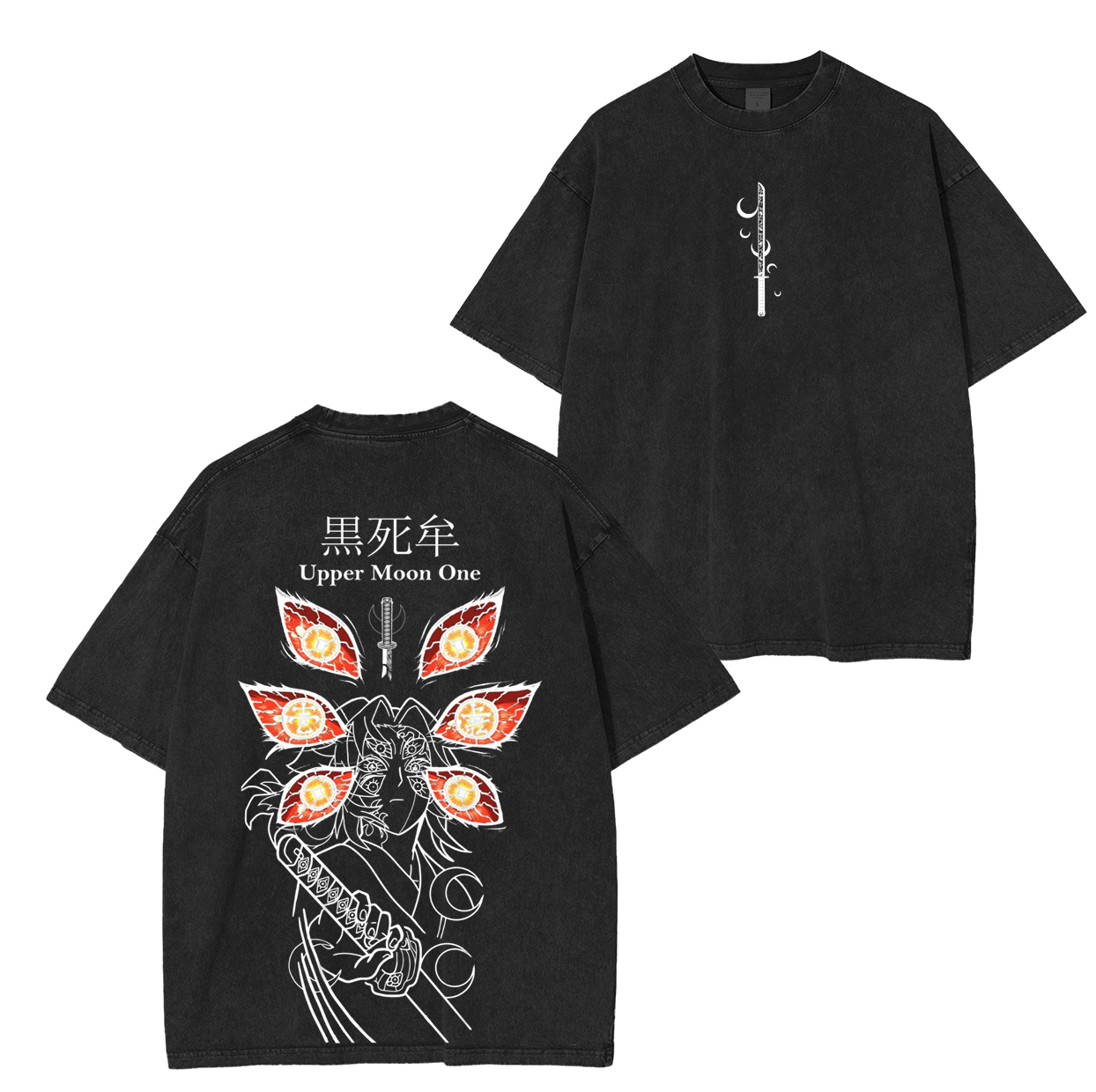 T-shirt unisexe délavé Kokushibo, Demon Slayer Anime