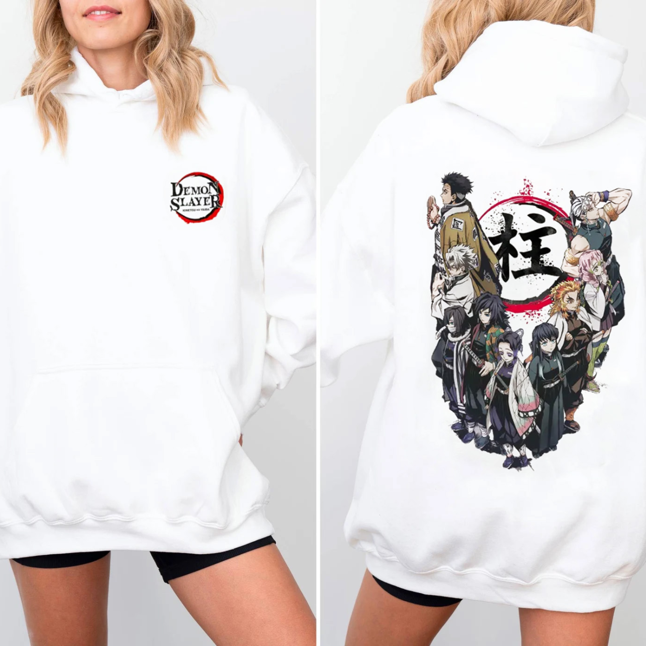 Camiseta unisex para amantes del anime Demon Slayer Pillars - Sudadera - Sudadera con capucha