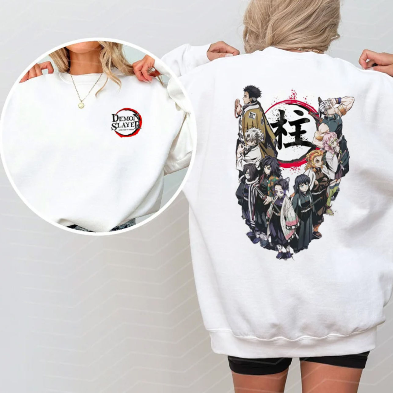 Camiseta unisex para amantes del anime Demon Slayer Pillars - Sudadera - Sudadera con capucha