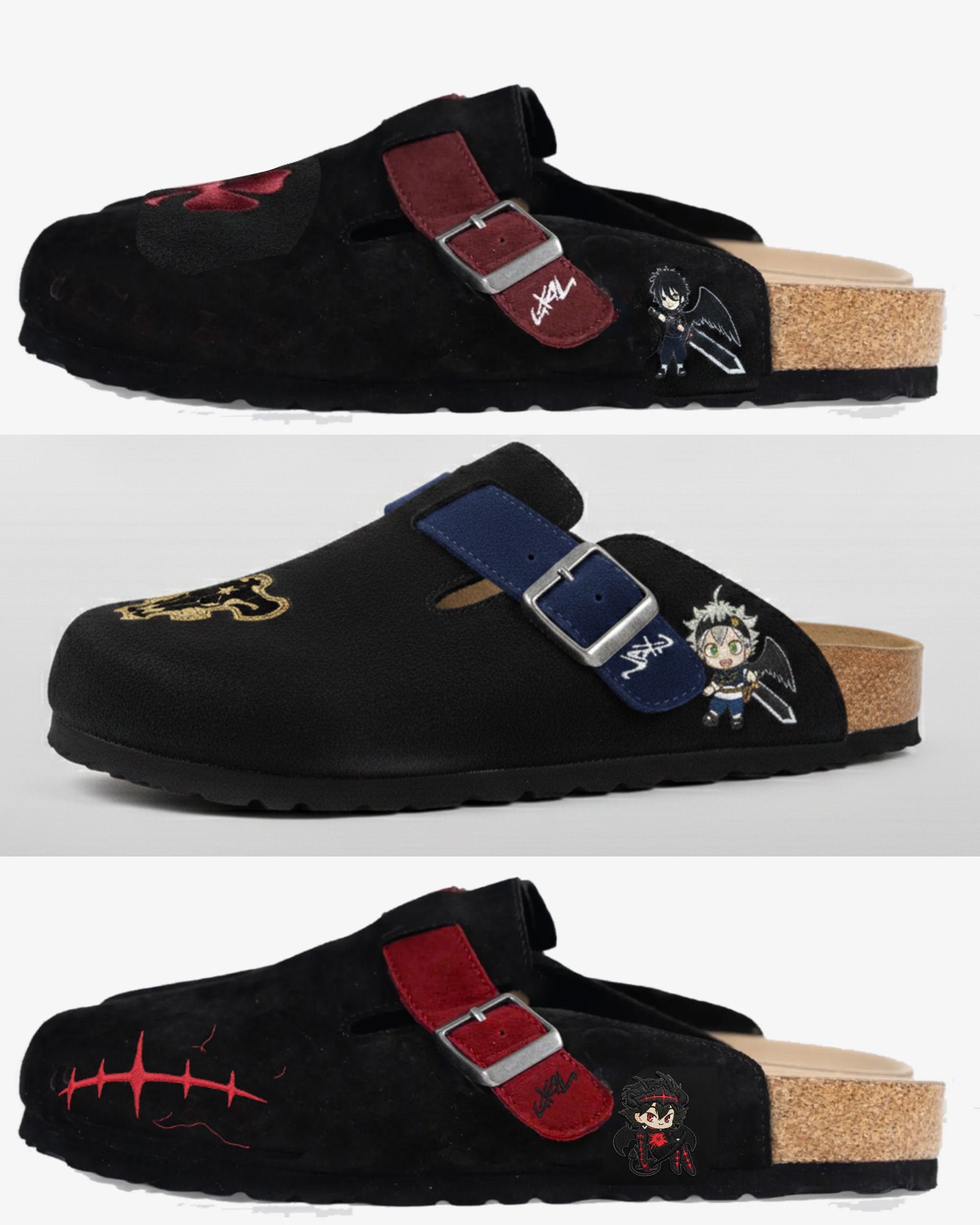 Black Clover Anime Unisex Boston Plantilla Blanda Cuero Ante