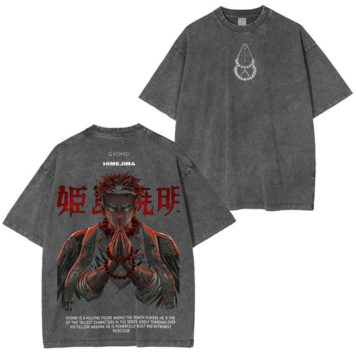 Demon Slayer Camiseta/Sudadera/Sudadera con capucha vintage lavada