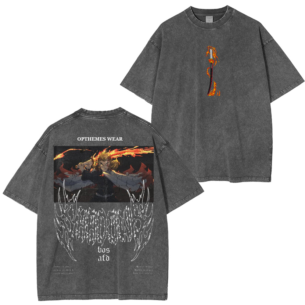 Demon Slayer 'Rengoku' Unisex Washed T-Shirt