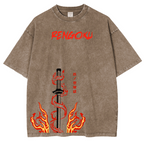 Camiseta lavada unisex de Rengoku Demon Slayer Anime