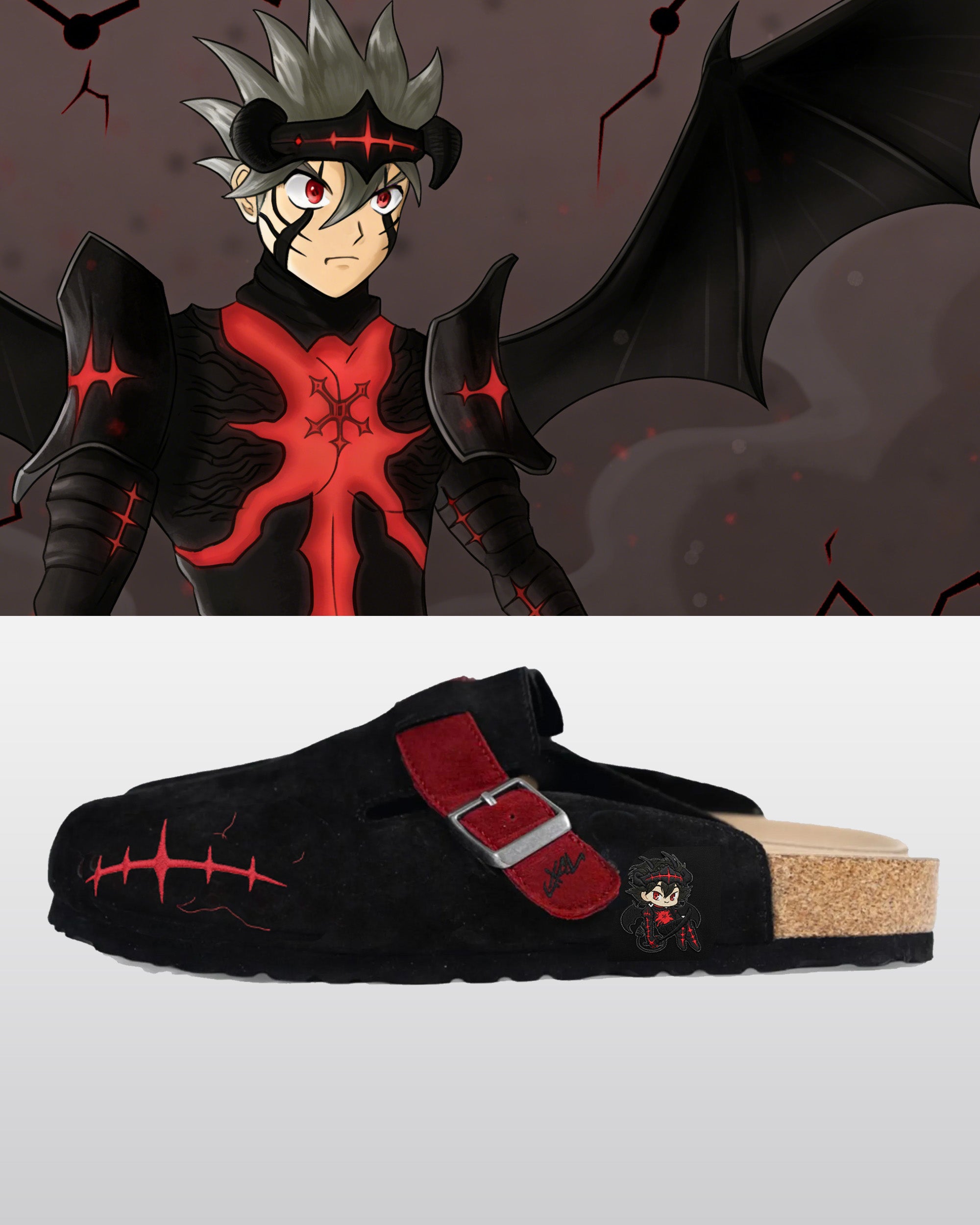 Black Clover Anime Unisex Boston Plantilla Blanda Cuero Ante