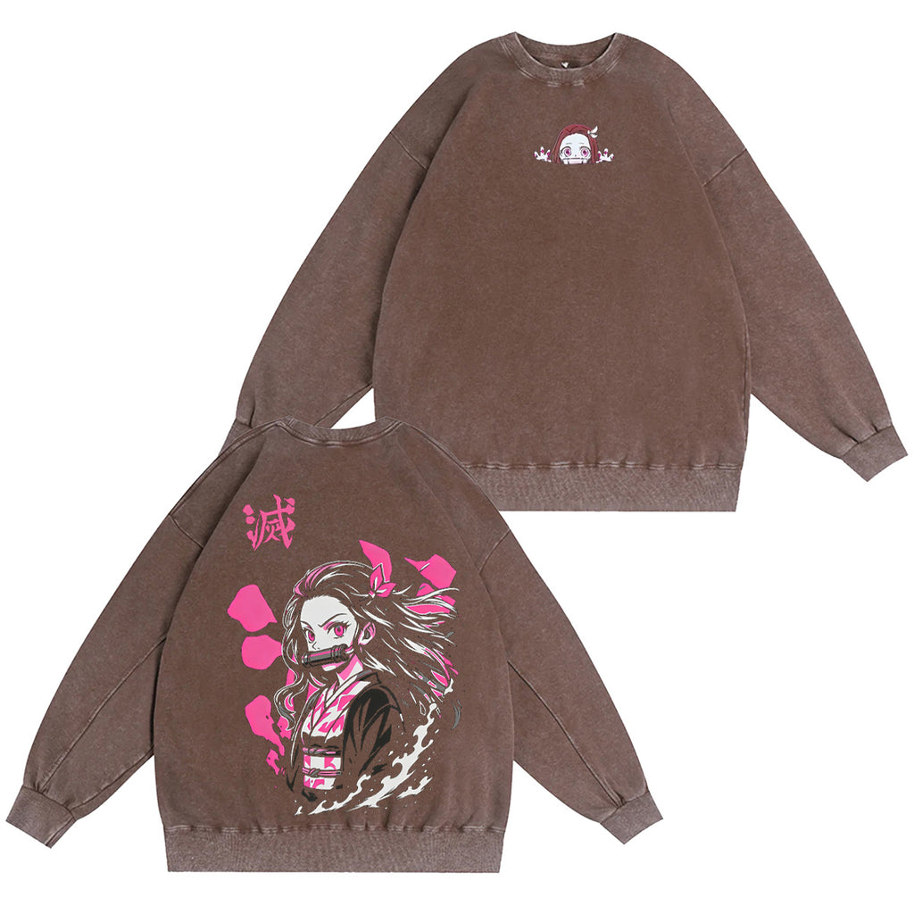 Kamado Nezuko Demon Slayer T-shirt/Sweat-shirt/Sweat à capuche délavé