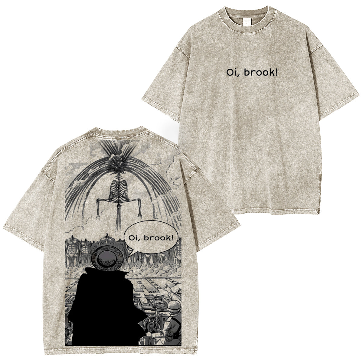 Funny One Piece and Solo Leveling Vintage Washed T-shirt/Crewneck/Hoodie