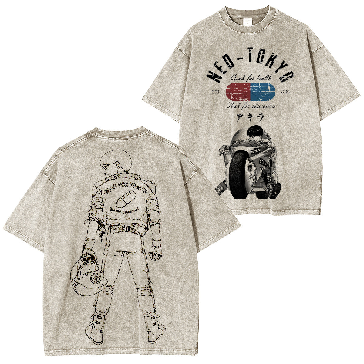 Akira: Camiseta/Sudadera/Sudadera con capucha vintage de Ryomen Sukuna con lavado especial
