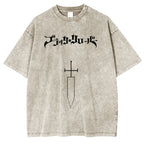 Black Clover Anime Double Printed Vintage Washed Tee Unisex