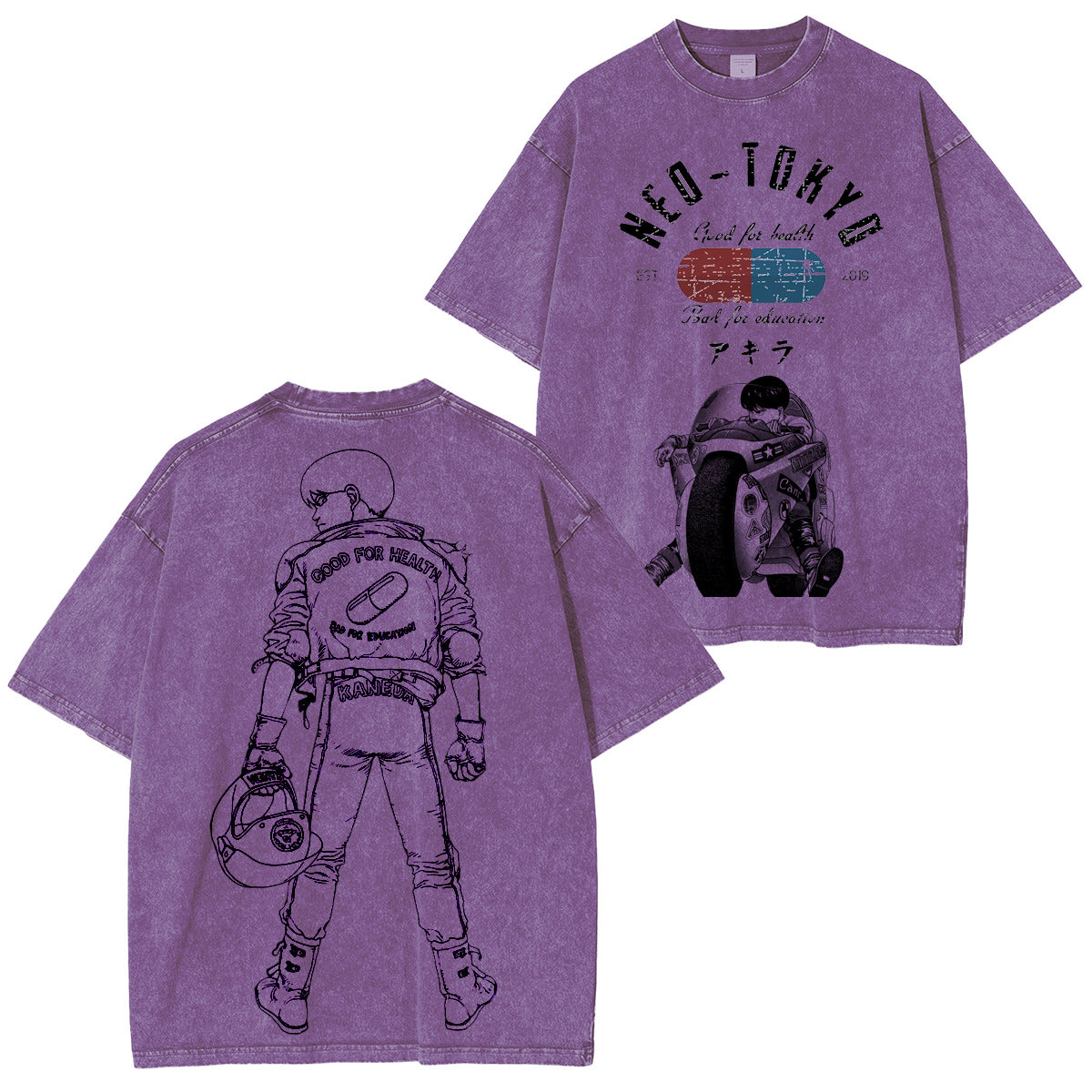 Akira: Camiseta/Sudadera/Sudadera con capucha vintage de Ryomen Sukuna con lavado especial