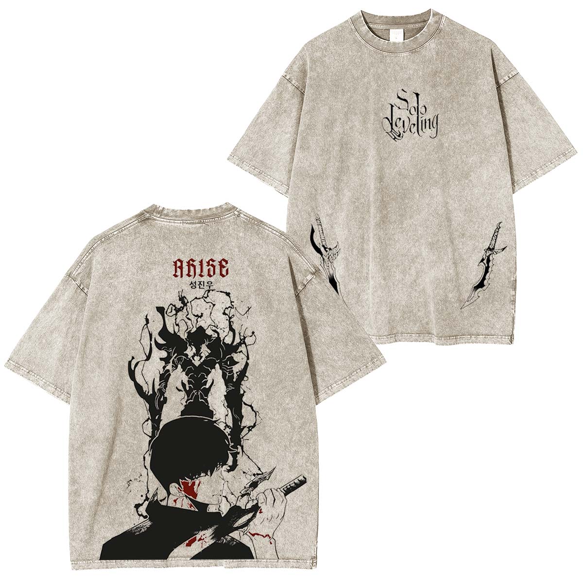 Camiseta de anime de Sung Jinwoo de Solo Leveling