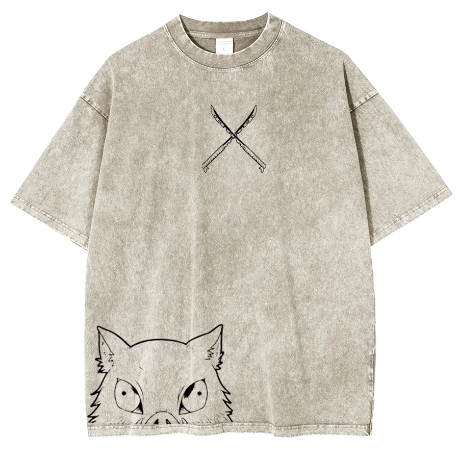 Camiseta extragrande vintage de edición limitada de Inosuke de Demon Slayer