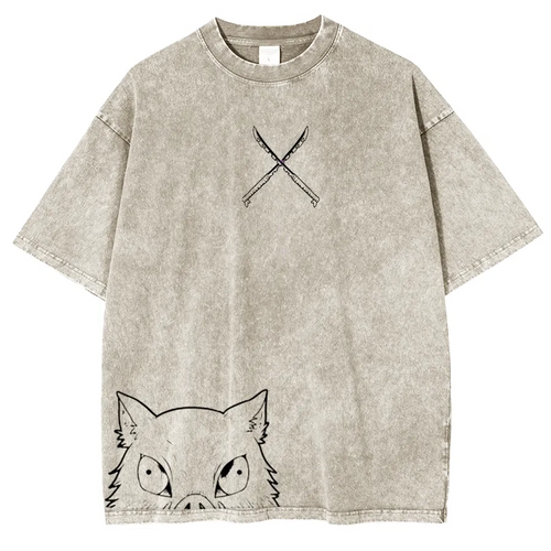 Limited Edition Inosuke Demon Slayer Vintage Oversize Tee