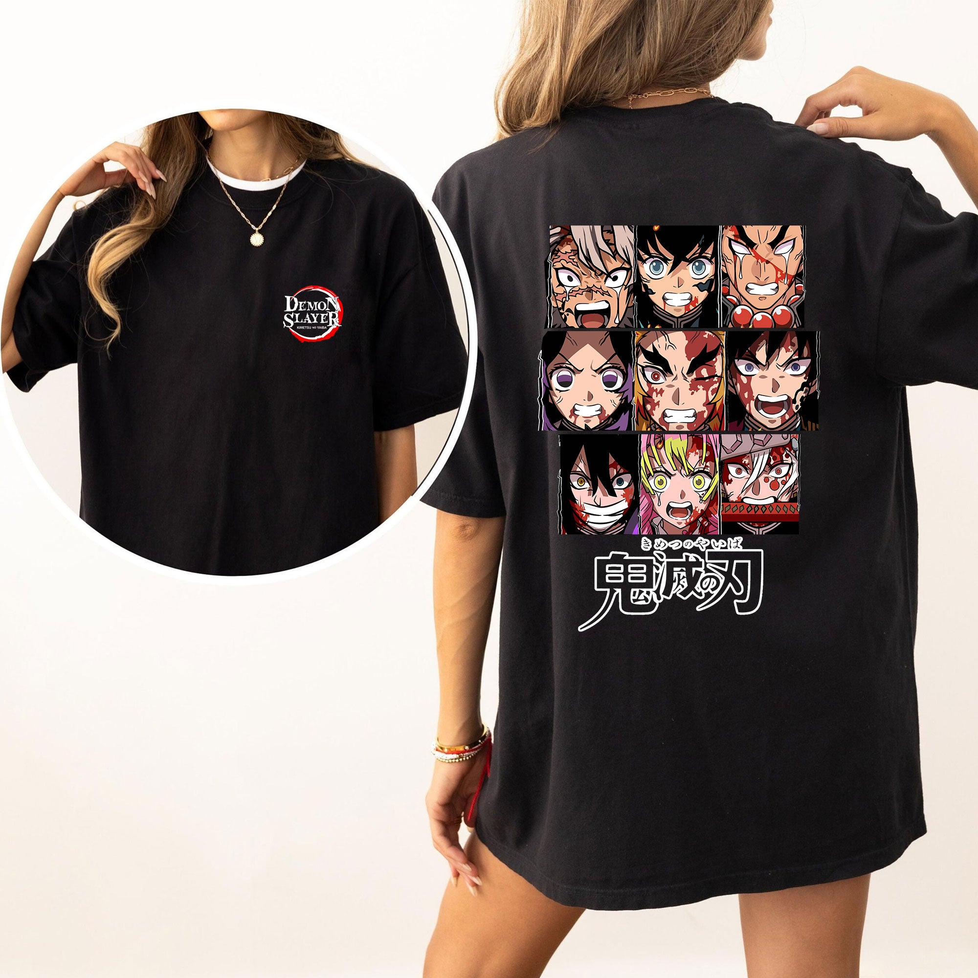 Camiseta de anime unisex Demon Slayer Hashira - Sudadera - Sudadera con capucha