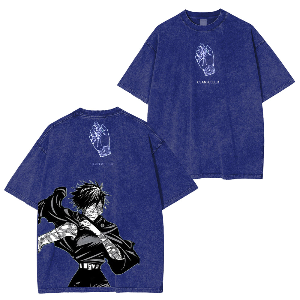Camiseta Unisex Lavada de Anime Jujutsu Kaisen Maki Zenin