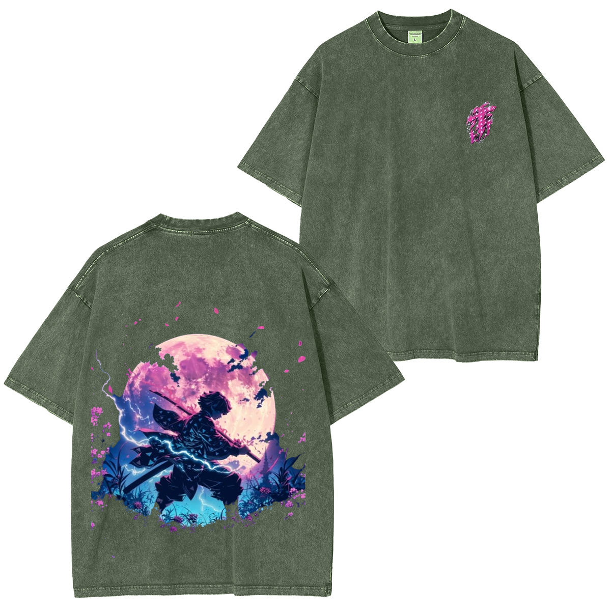 Demon Slayer vintage Zenitsu Washed T-shirt/Crewneck/Hoodie