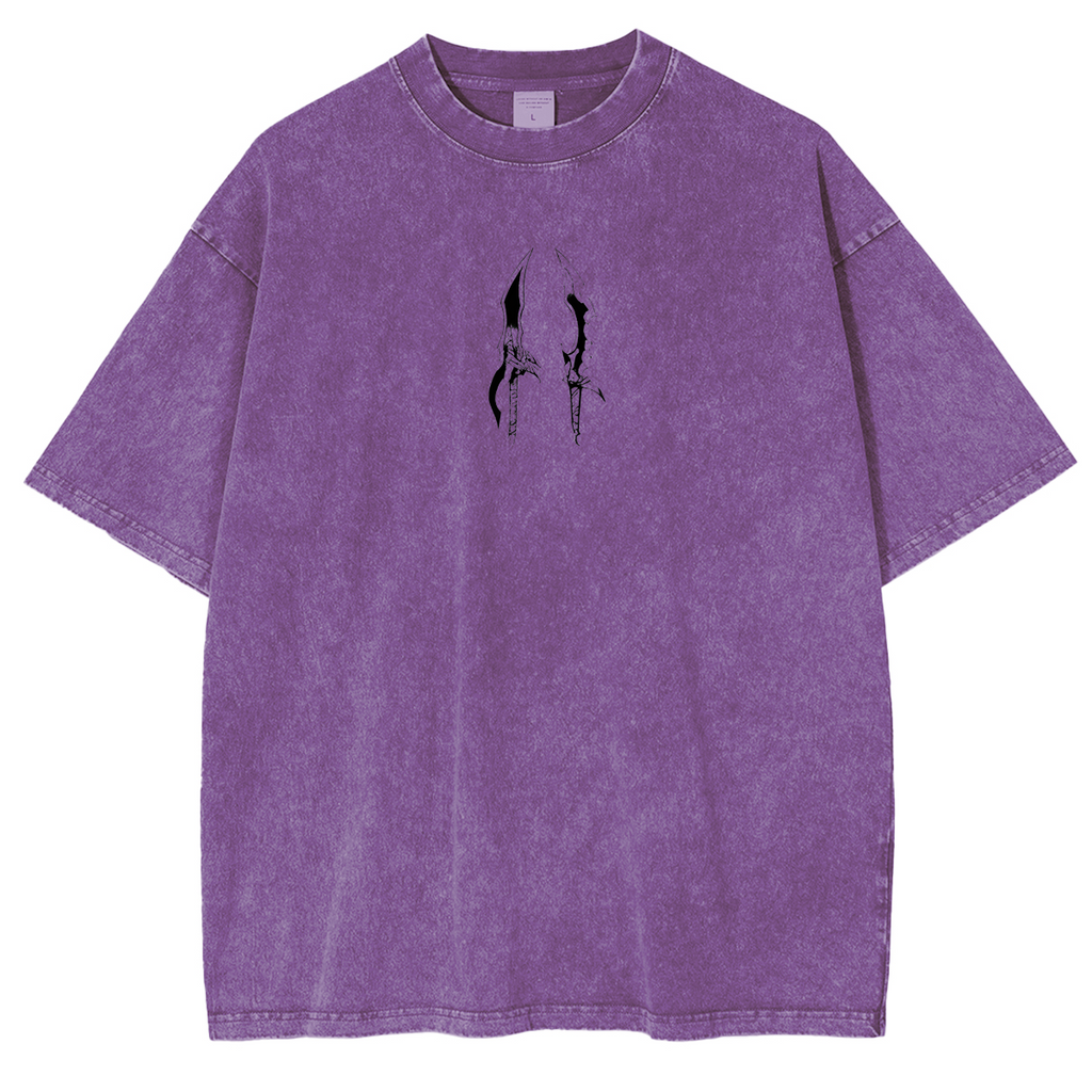 T-shirt en coton délavé animé Solo Leveling de Sung Jin Woo, édition limitée rétro