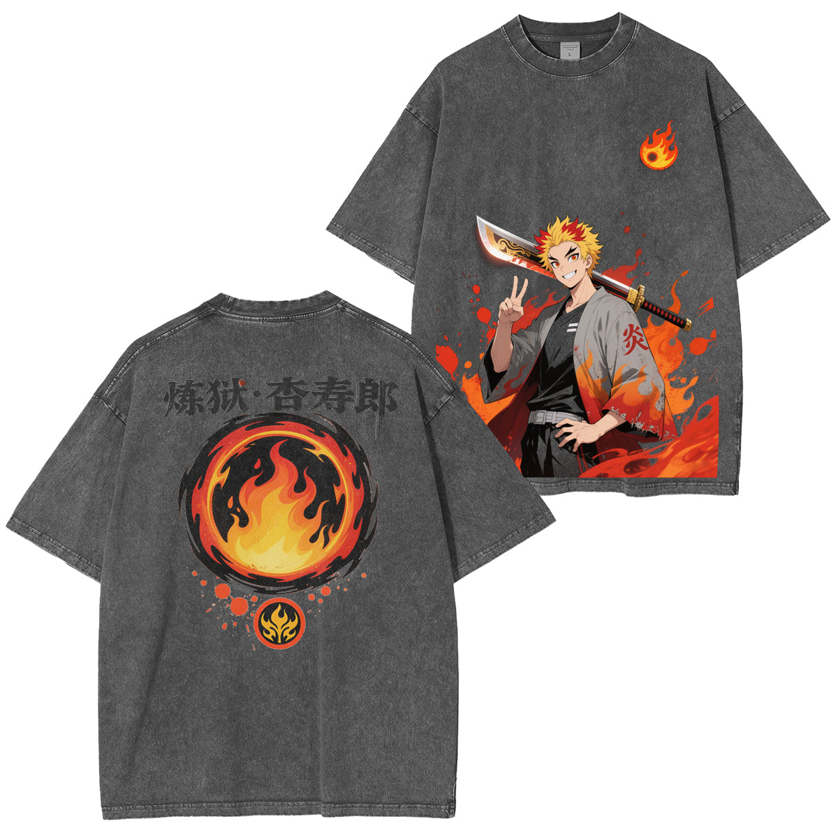 Camiseta Anime de Rengoku Kyojuro de Demon Slayer