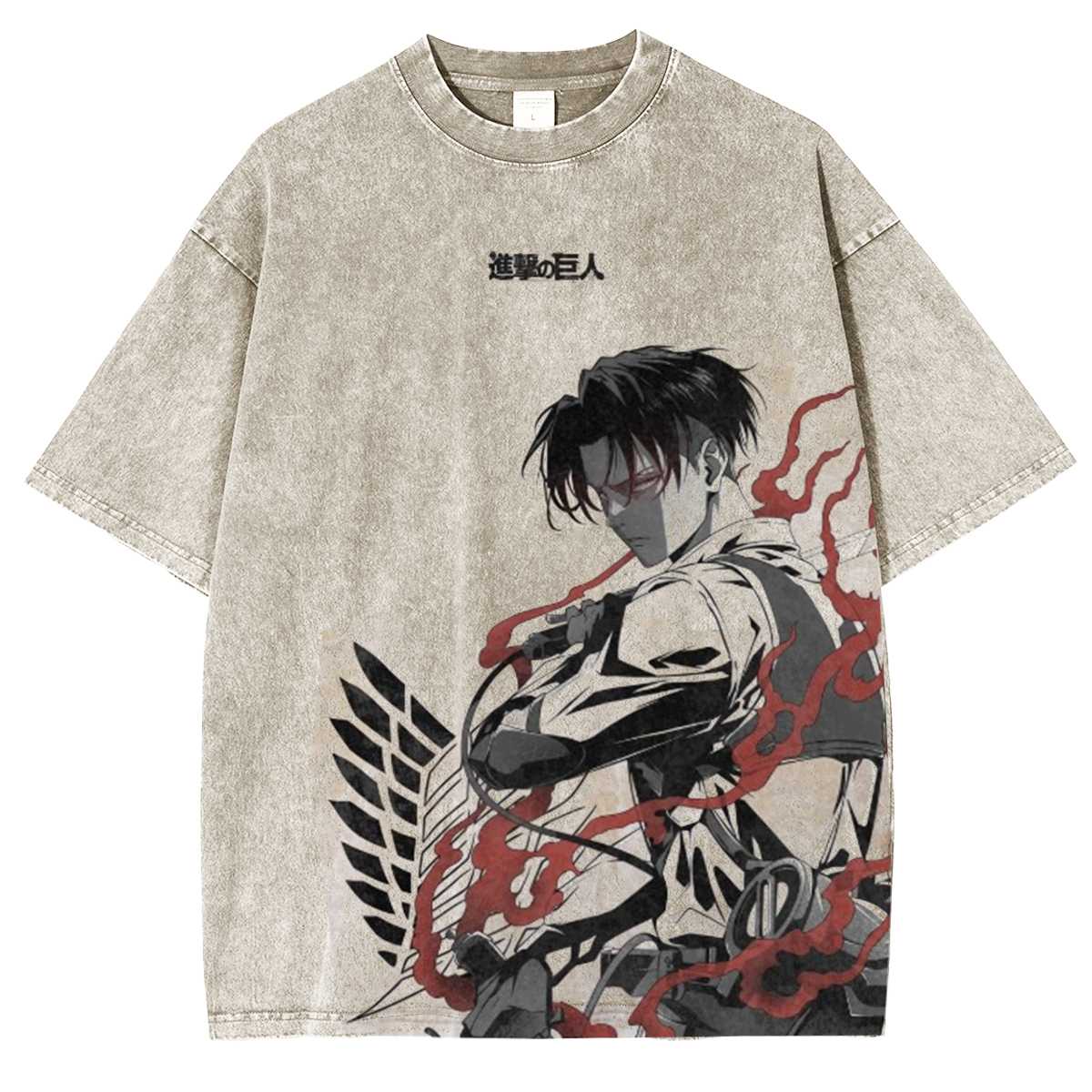 Attack on Titan Levi Ackerman Vintage Washed Unisex T-Shirt