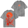 Camiseta lavada unisex de anime Demon Slayer