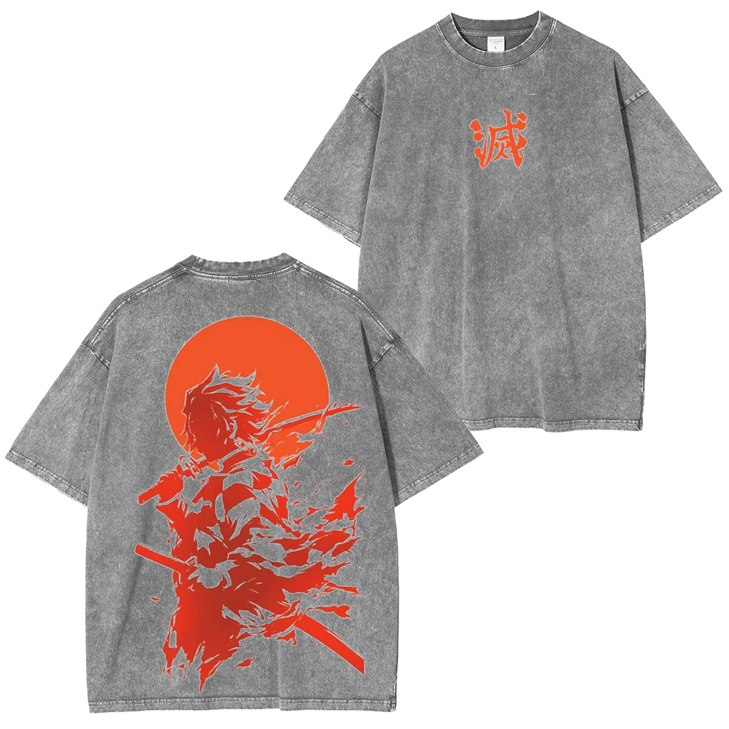 Demon Slayer Anime Unisex Washed T-Shirt