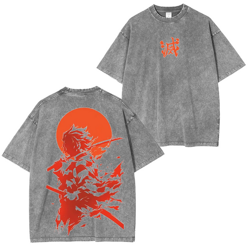 Demon Slayer Anime Unisex Washed T-Shirt