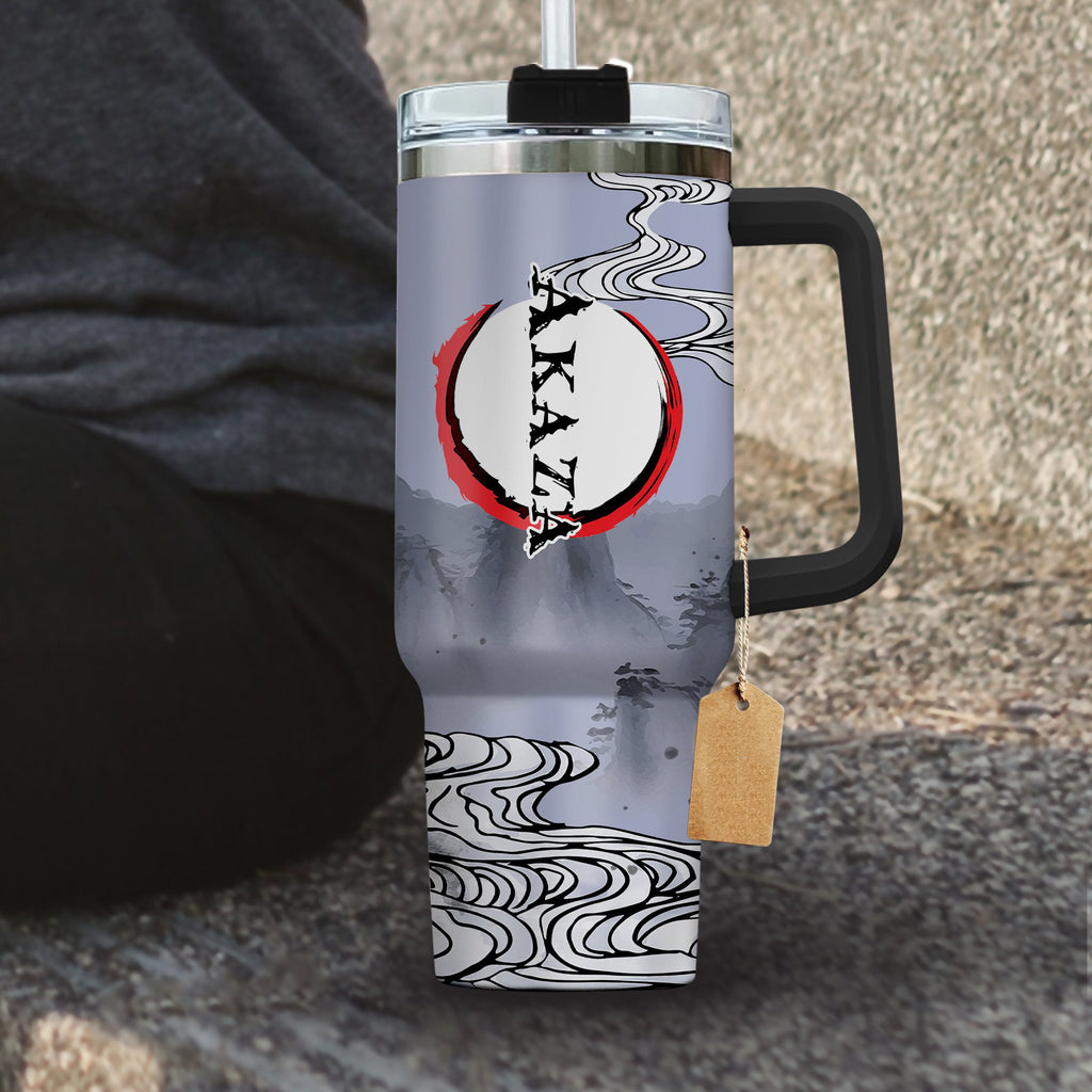 Demon Slayer Akaza 30oz or 40oz Stainless Steel Tumbler With Handle HG