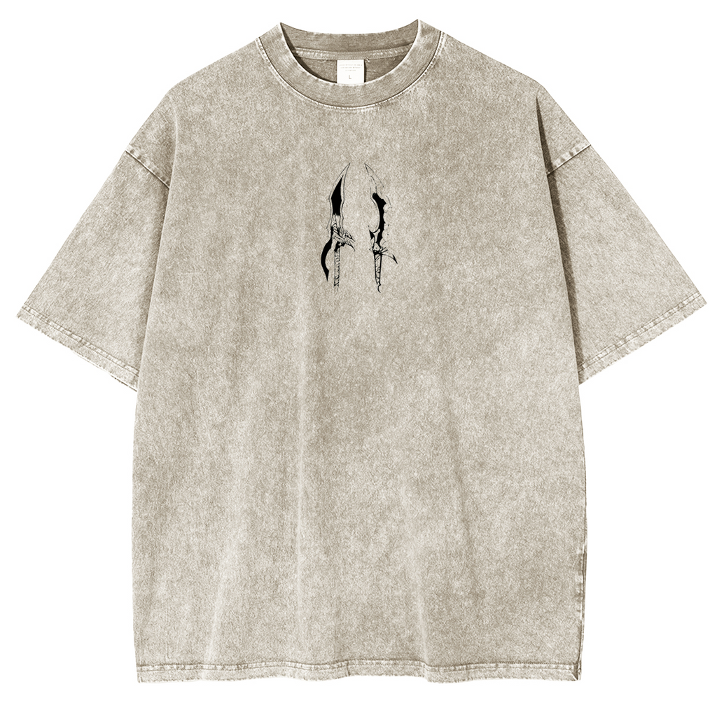 T-shirt en coton délavé animé Solo Leveling de Sung Jin Woo, édition limitée rétro