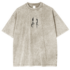 T-shirt en coton délavé animé Solo Leveling de Sung Jin Woo, édition limitée rétro