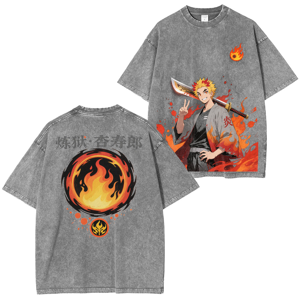 Camiseta Anime de Rengoku Kyojuro de Demon Slayer