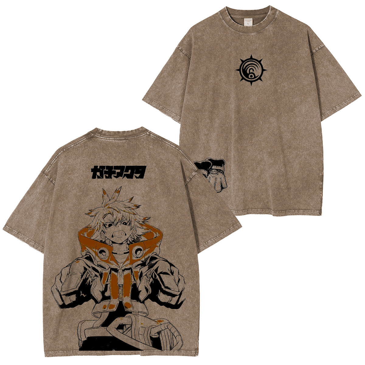 Camiseta/Sudadera/Sudadera con capucha lavada vintage Gachiakuta